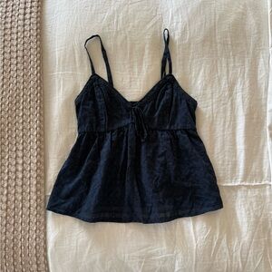 Hollister Navy Blue Babydoll Top